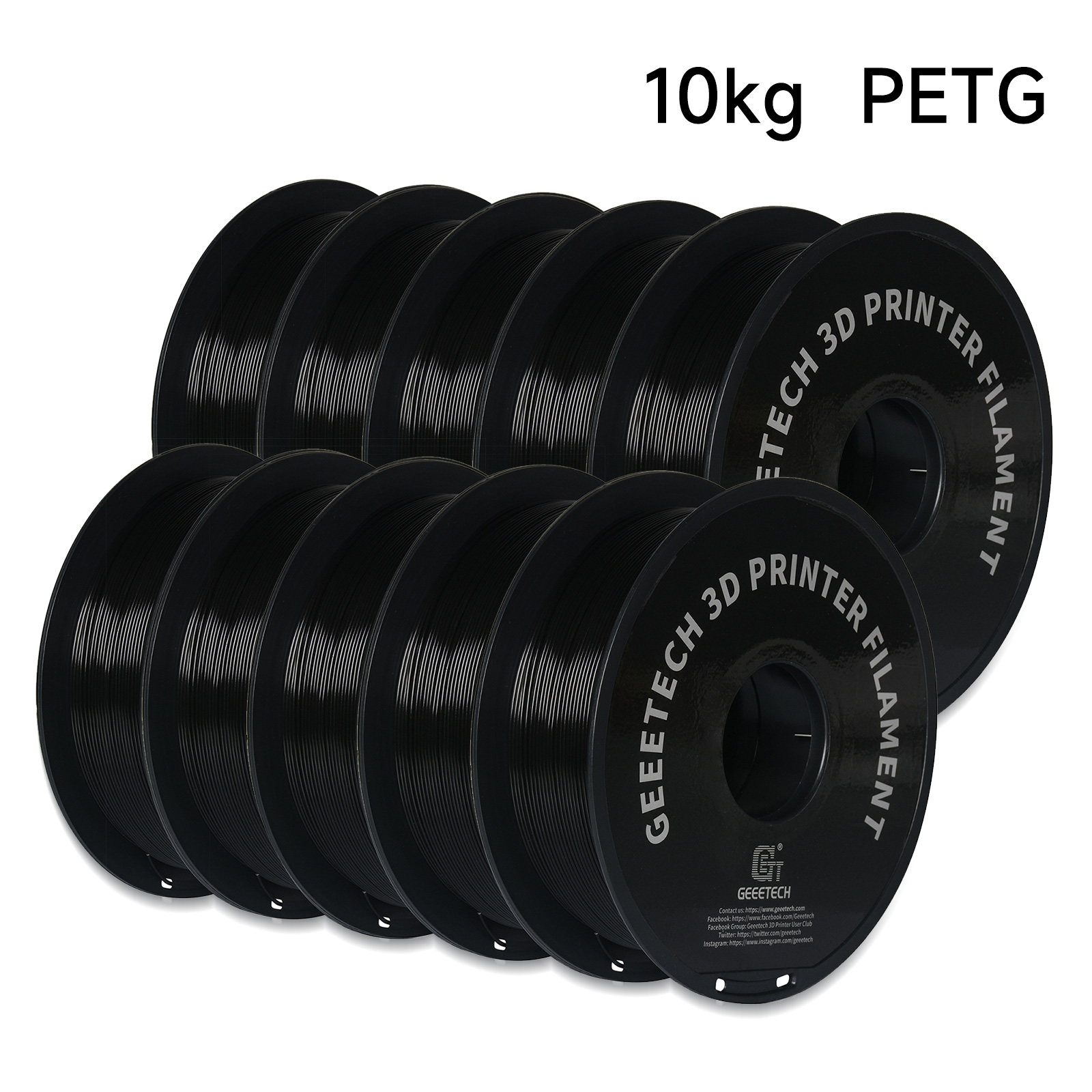 Filament 1.75 - GEEETECH 10 キロ 1 箱マット/PETG/シルク PLA/TPU/ABS