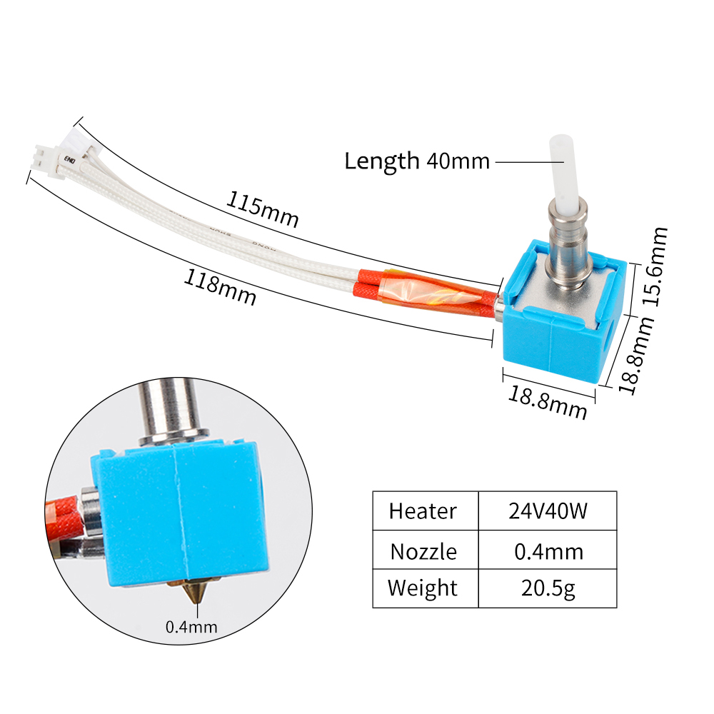 24V 40 ワット Kobra Hotend プリントヘッ - Hotend Assembly のレビューと価格