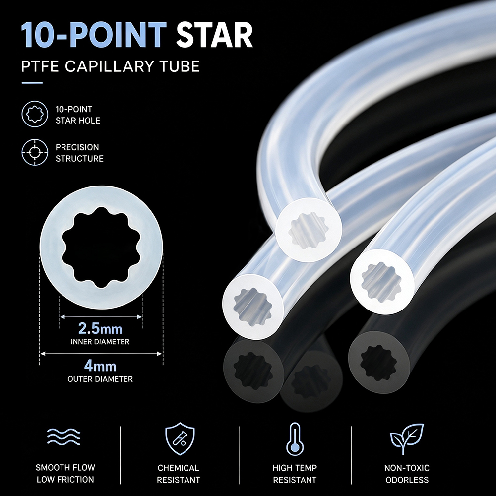星形のPTFEチューブ、多色、内径2.5mm、外径4mm、テ - Bowden Tube のレビューと価格