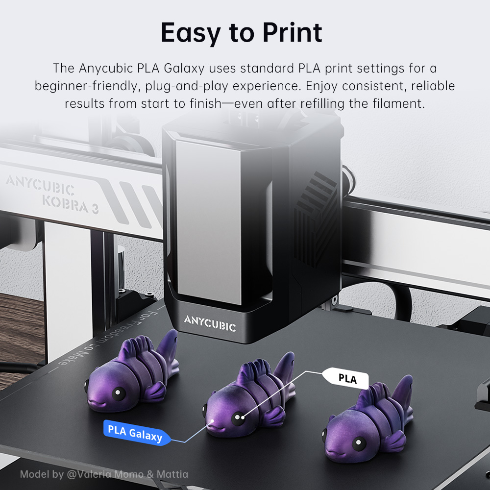 ANYCUBIC PLA Galaxyフィラメント スターリ - Filament 1.75 のレビューと価格