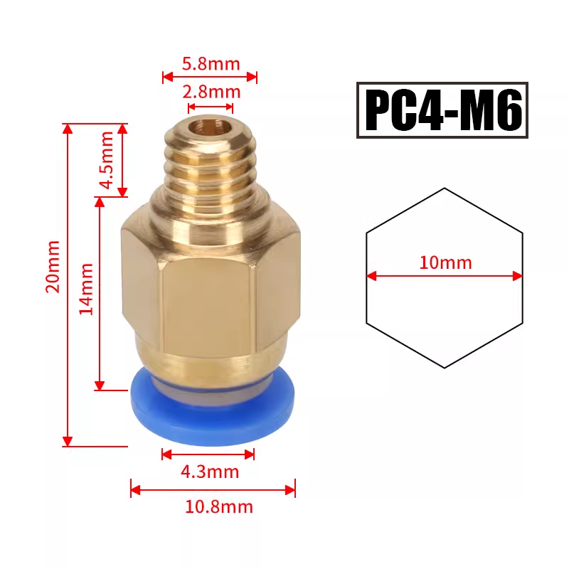10 ピース/ロット PC4-M10 空気圧コネクタ 3D  - Filament 1.75 のレビューと価格