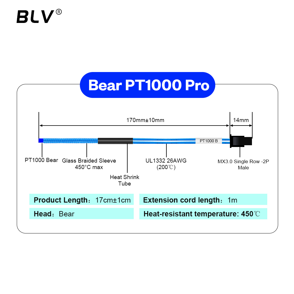 BLV ®   PT1000 サーミスタ M3 M4 Bea - Hotend Assembly のレビューと価格