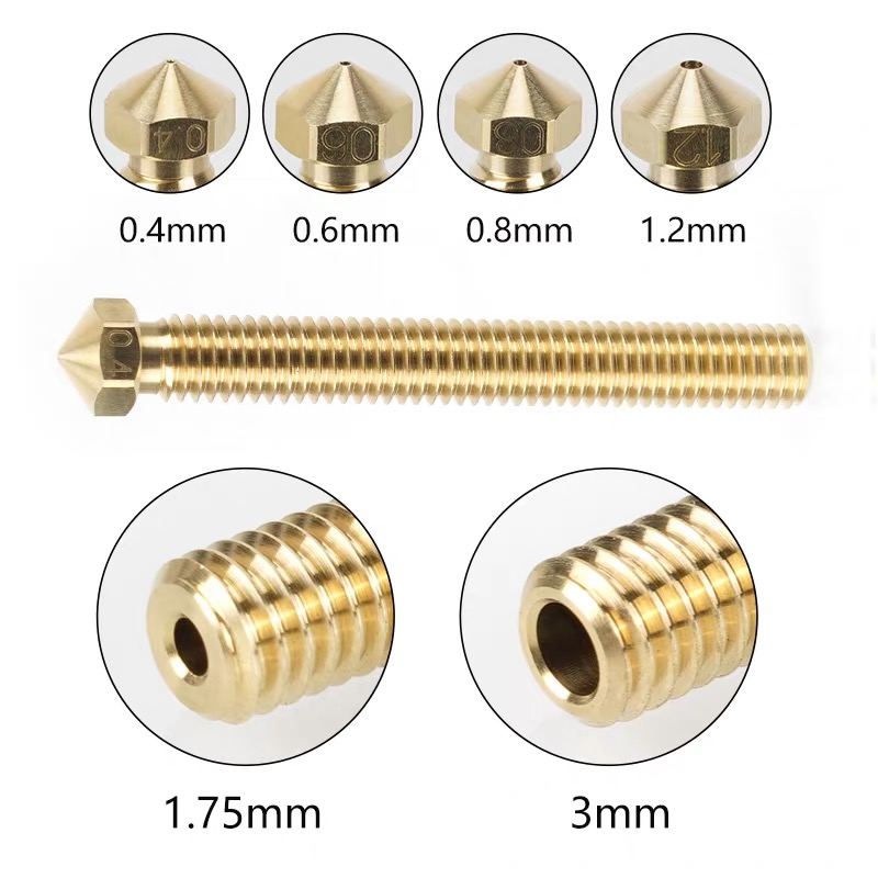 拡張型スーパーボルケーナ真鍮ノズル 高流量大口径3Dプリンタ - Printer Nozzle のレビューと価格