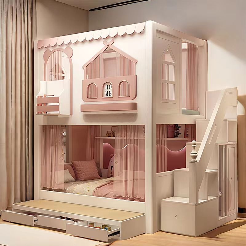 子供用ベッド 女の子用 プリンセス二段ベッド 高低のある二段 - Carriage Bed のレビューと価格