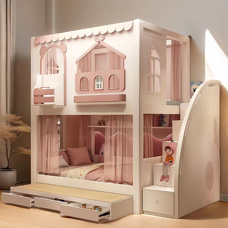 子供用ベッド 女の子用 プリンセス二段ベッド 高低のある二段 - Carriage Bed のレビューと価格
