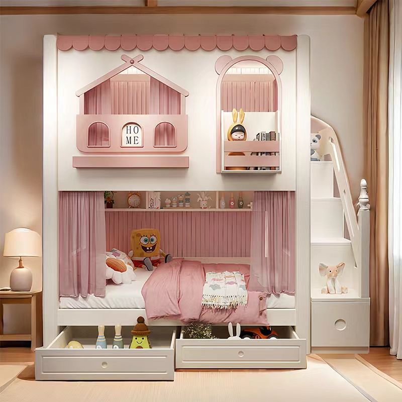 子供用ベッド 女の子用 プリンセス二段ベッド 高低のある二段 - Carriage Bed のレビューと価格