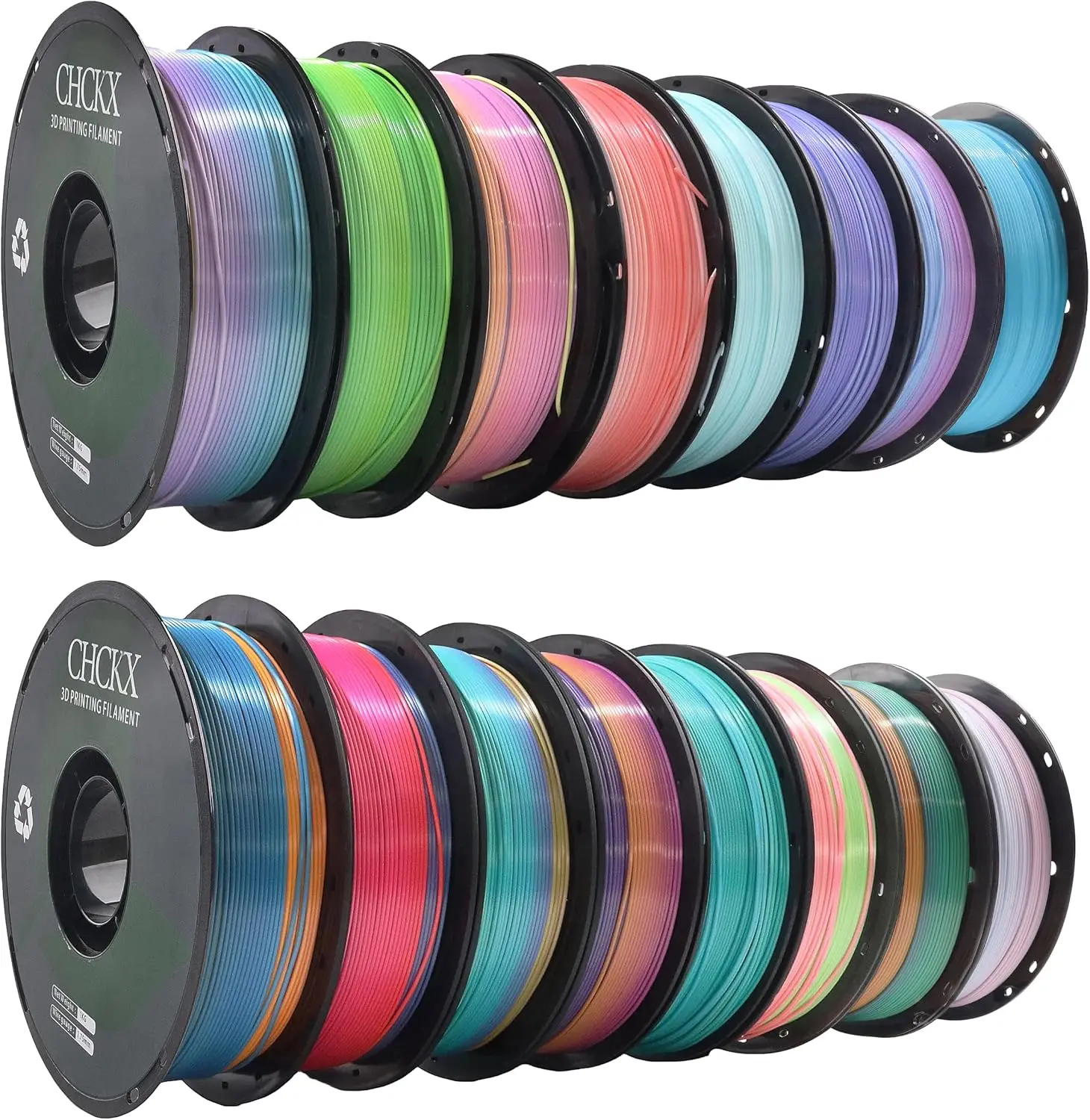 US倉庫16パックシルクレインボーPLA 3Dプリンターフィ - Pla Filament のレビューと価格