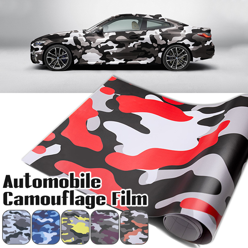 新しい迷彩ビニールラップ車の改造オートバイデカール迷彩ミラー - Fep Film のレビューと価格