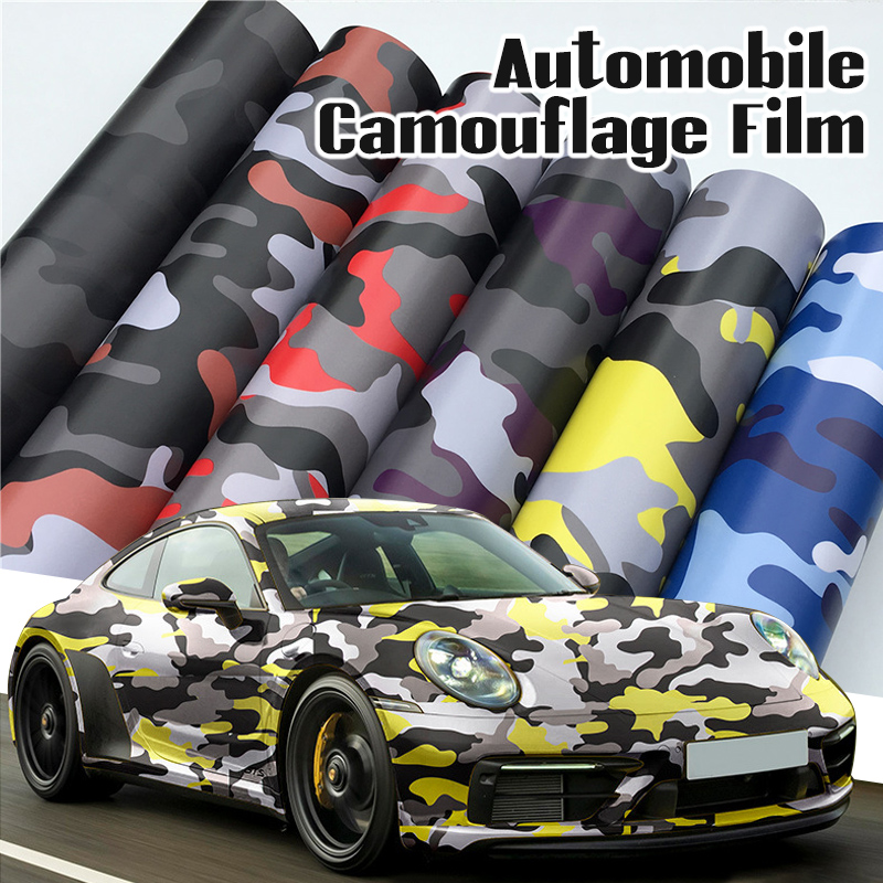 新しい迷彩ビニールラップ車の改造オートバイデカール迷彩ミラー - Fep Film のレビューと価格